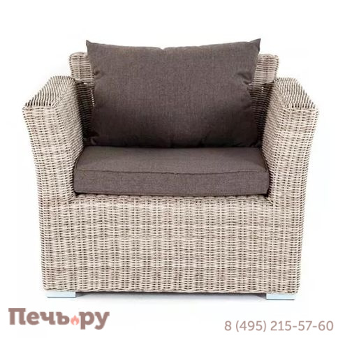 4SiS Капучино кресло из искусственного ротанга, цвет бежевый фото 2