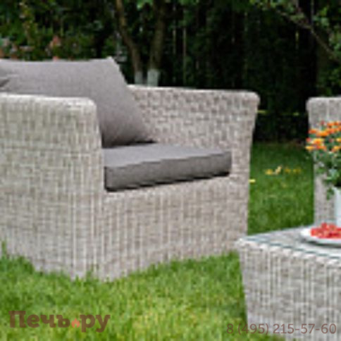 4SiS Капучино кресло из искусственного ротанга, цвет бежевый фото 4