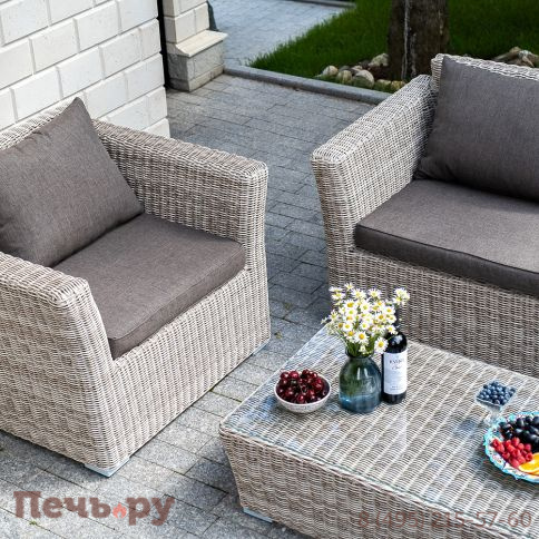 4SiS Капучино кресло из искусственного ротанга, цвет бежевый фото 8