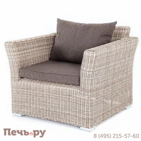 4SiS Капучино кресло из искусственного ротанга, цвет бежевый фото