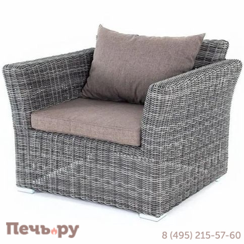 4SiS Капучино кресло из искусственного ротанга, цвет графит фото