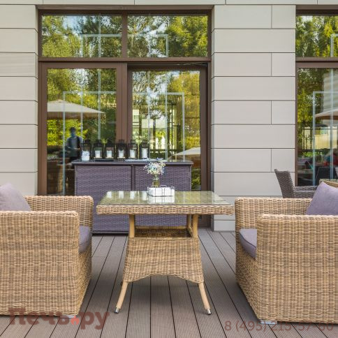 4SiS Капучино кресло из искусственного ротанга, цвет соломенный фото 13