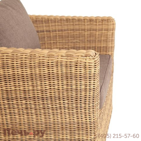 4SiS Капучино кресло из искусственного ротанга, цвет соломенный фото 4