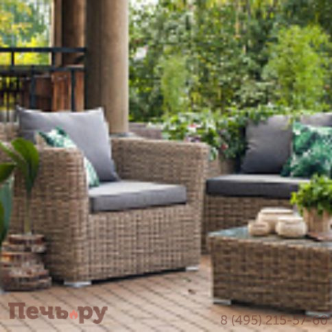 4SiS Капучино кресло из искусственного ротанга, цвет соломенный фото 6