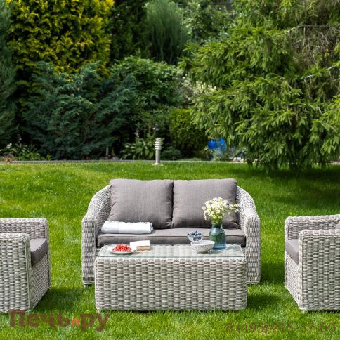 4SiS Кон Панна диван из искусственного ротанга двухместный, цвет бежевый фото 2