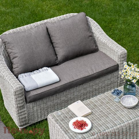 4SiS Кон Панна диван из искусственного ротанга двухместный, цвет бежевый фото 3