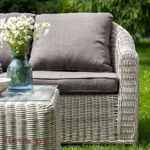 4SiS Кон Панна диван из искусственного ротанга двухместный, цвет бежевый фото 4