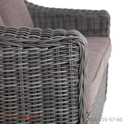 4SiS Кон Панна  диван из искусственного ротанга двухместный, цвет графит фото 10