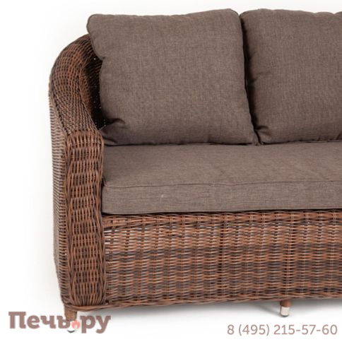 4SiS Кон Панна диван из искусственного ротанга двухместный, цвет коричневый фото 13