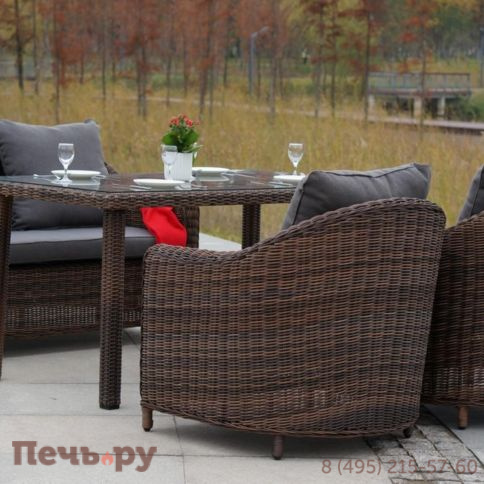 4SiS Кон Панна диван из искусственного ротанга двухместный, цвет коричневый фото 4