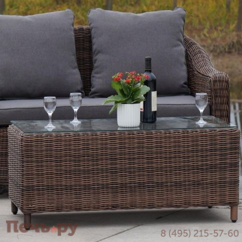 4SiS Кон Панна диван из искусственного ротанга двухместный, цвет коричневый фото 5