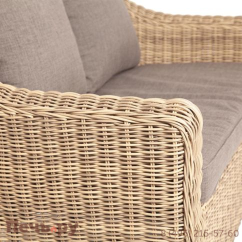 4SiS Кон Панна диван из искусственного ротанга двухместный, цвет соломенный фото 9