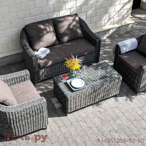 4SiS Кон Панна кресло из искусственного ротанга, цвет графит фото 14