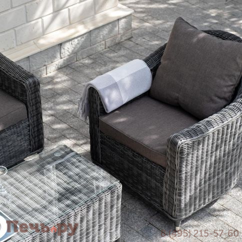 4SiS Кон Панна кресло из искусственного ротанга, цвет графит фото 15