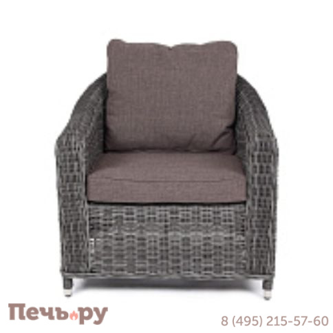 4SiS Кон Панна кресло из искусственного ротанга, цвет графит фото 4