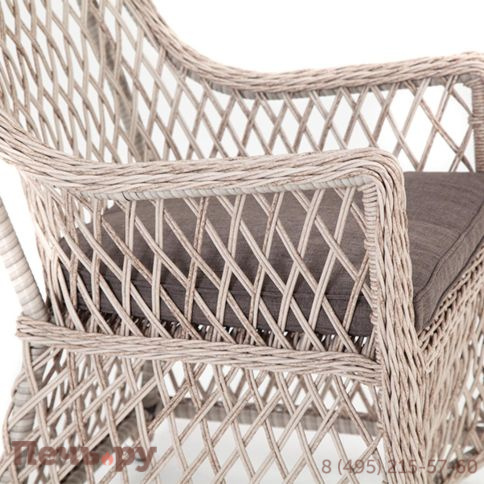 4SiS Латте плетеное кресло из искусственного ротанга, цвет бежевый фото 11