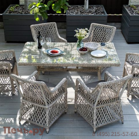 4SiS Латте плетеное кресло из искусственного ротанга, цвет бежевый фото 3