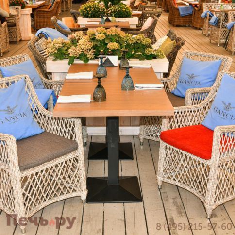 4SiS Латте плетеное кресло из искусственного ротанга, цвет бежевый фото 4