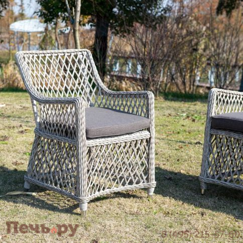 4SiS Латте плетеное кресло из искусственного ротанга, цвет бежевый фото 5