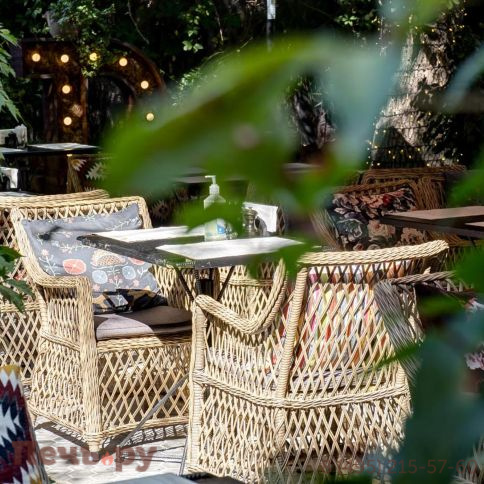 4SiS Латте плетеное кресло из искусственного ротанга, цвет соломенный фото 20