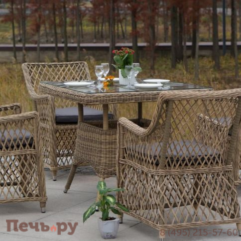 4SiS Латте плетеное кресло из искусственного ротанга, цвет соломенный фото 3