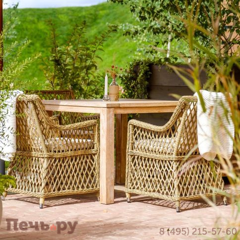 4SiS Латте плетеное кресло из искусственного ротанга, цвет соломенный фото 7