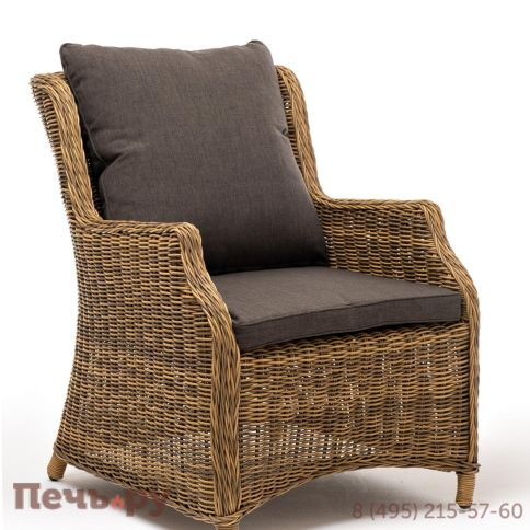 4SiS Неаполь плетеный стул из искусственного ротанга, цвет коричневый фото 3