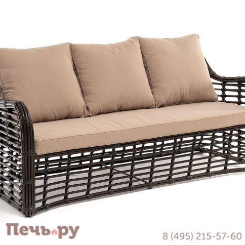 4SiS Ницца диван из искусственного ротанга трехместный, цвет бронзовый фото 5