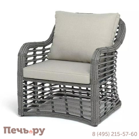 4SiS Ницца кресло из искусственного ротанга, цвет серый фото