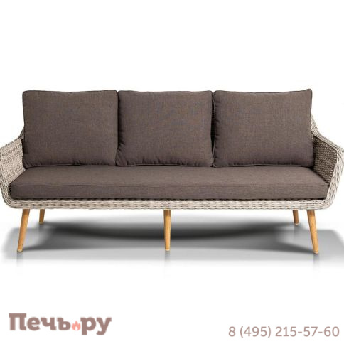 4SiS Прованс диван из искусственного ротанга трехместный, цвет бежевый фото 7