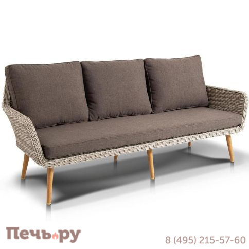 4SiS Прованс диван из искусственного ротанга трехместный, цвет бежевый фото 8