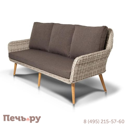 4SiS Прованс диван из искусственного ротанга трехместный, цвет бежевый фото 9