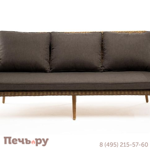 4SiS Прованс диван из искусственного ротанга трехместный, цвет соломенный фото 2