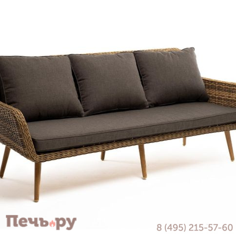 4SiS Прованс диван из искусственного ротанга трехместный, цвет соломенный фото 3