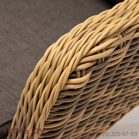 4SiS Прованс диван из искусственного ротанга трехместный, цвет соломенный фото 5