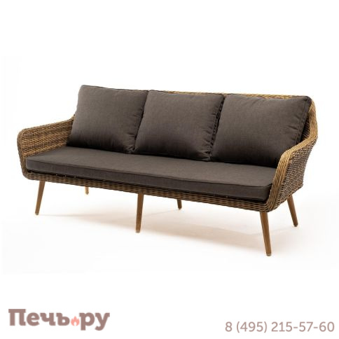 4SiS Прованс диван из искусственного ротанга трехместный, цвет соломенный фото