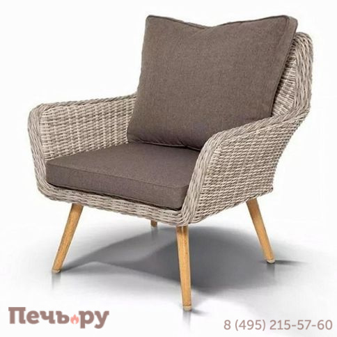 4SiS Прованс кресло из искусственного ротанга, цвет бежевый фото