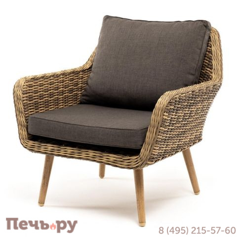 4SiS Прованс кресло из искусственного ротанга, цвет соломенный фото