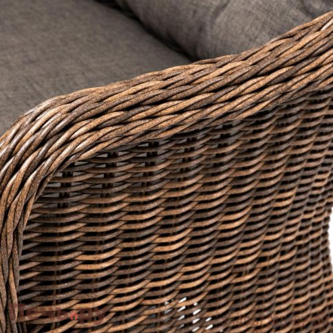 4SiS Равенна диван двухместный плетенный из ротанга, цвет коричневый фото 4