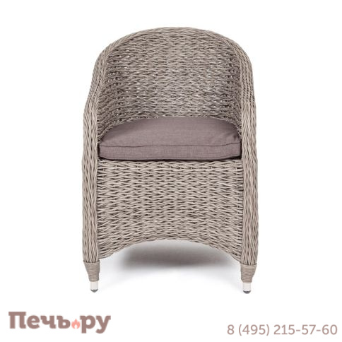 4SiS Равенна плетеное кресло из искусственного ротанга (гиацинт), цвет серый фото 2