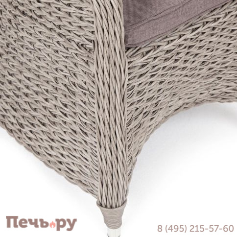 4SiS Равенна плетеное кресло из искусственного ротанга (гиацинт), цвет серый фото 3