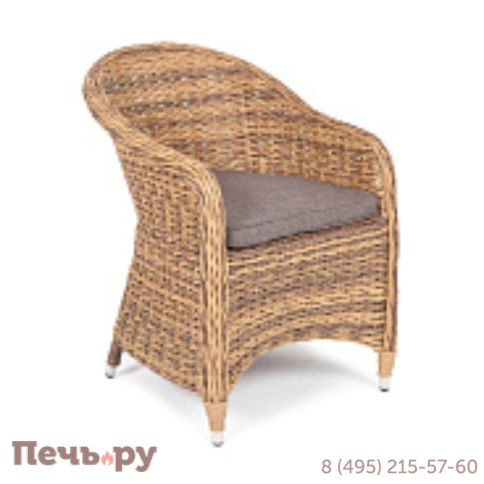 4SiS Равенна плетеное кресло из искусственного ротанга (гиацинт), цвет соломенный фото 3