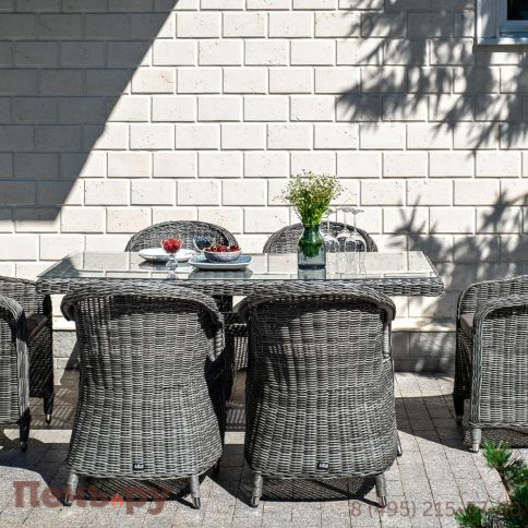 4SiS Равенна плетеное кресло из искусственного ротанга, цвет графит фото 11