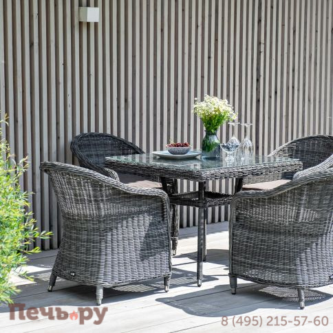 4SiS Равенна плетеное кресло из искусственного ротанга, цвет графит фото 3