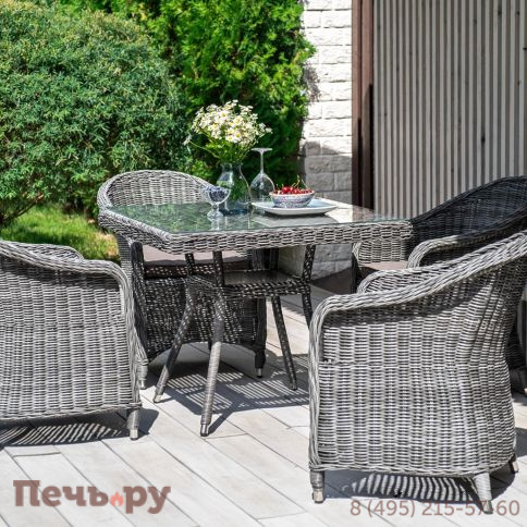 4SiS Равенна плетеное кресло из искусственного ротанга, цвет графит фото 4