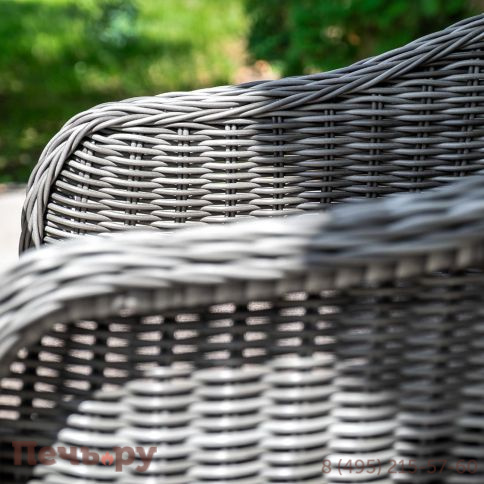 4SiS Равенна плетеное кресло из искусственного ротанга, цвет графит фото 5