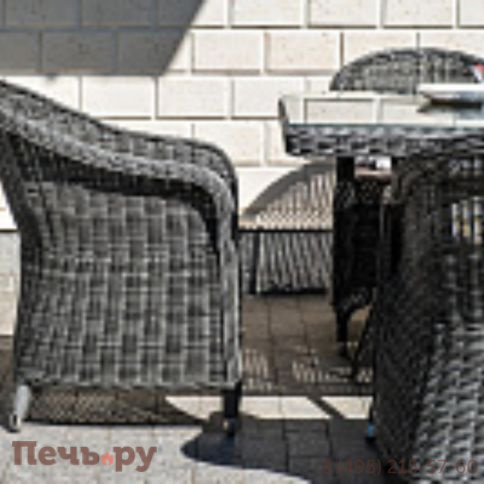 4SiS Равенна плетеное кресло из искусственного ротанга, цвет графит фото 7