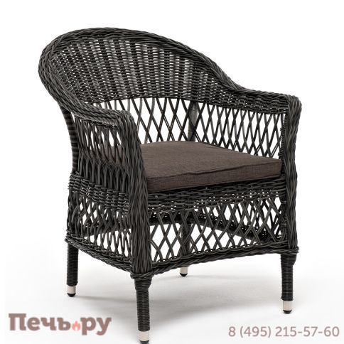 4SiS Сицилия плетеный стул из искусственного ротанга, цвет графит фото 3