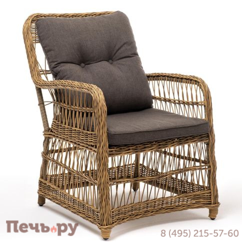 4SiS Цесена кресло плетеное из искусственного ротанга, цвет соломенный фото 3