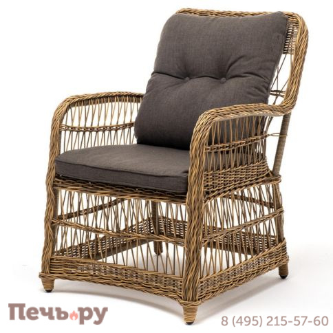 4SiS Цесена кресло плетеное из искусственного ротанга, цвет соломенный фото